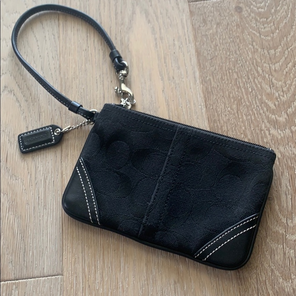 Black Coach Signature Wristlet